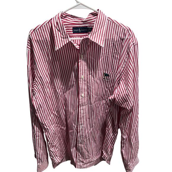 Ralph Lauren Polo Country Club Men’s XXL Red White Stripe Button Down Shirt - Picture 8 of 8